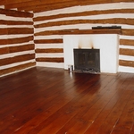 Interior of historic log home
