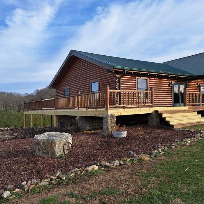 Rustic raised deck