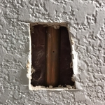 nail thru pipe before