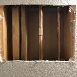 nail thru pipe before