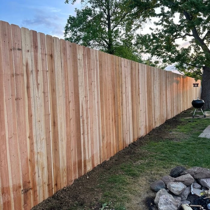 6’ high wood fence