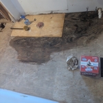 Took everything out and repaired damaged floor
