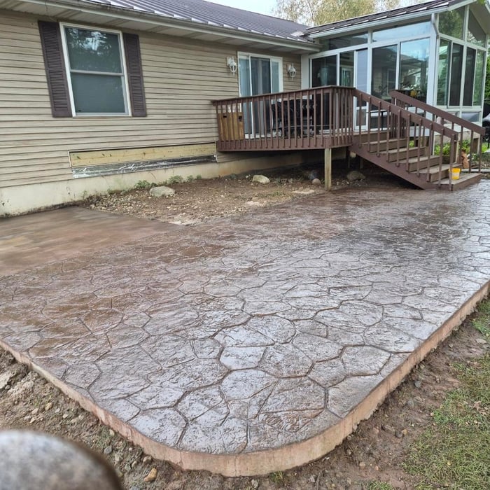 Hot tub pad and patio