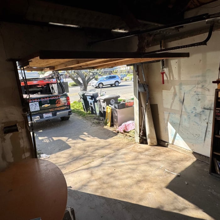 One piece flip up door