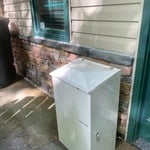 Stone on front of house