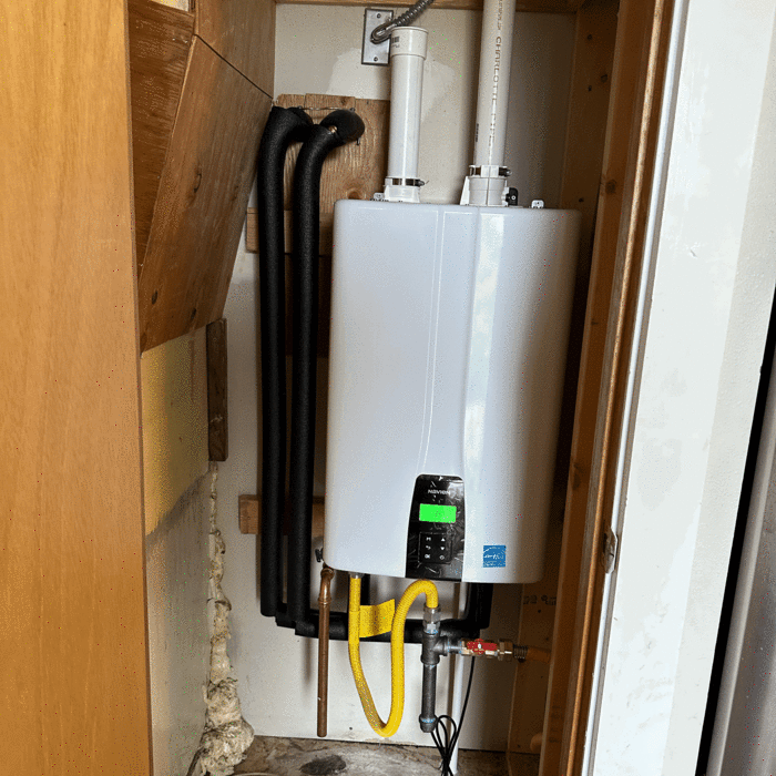 On Demand water heater installation.