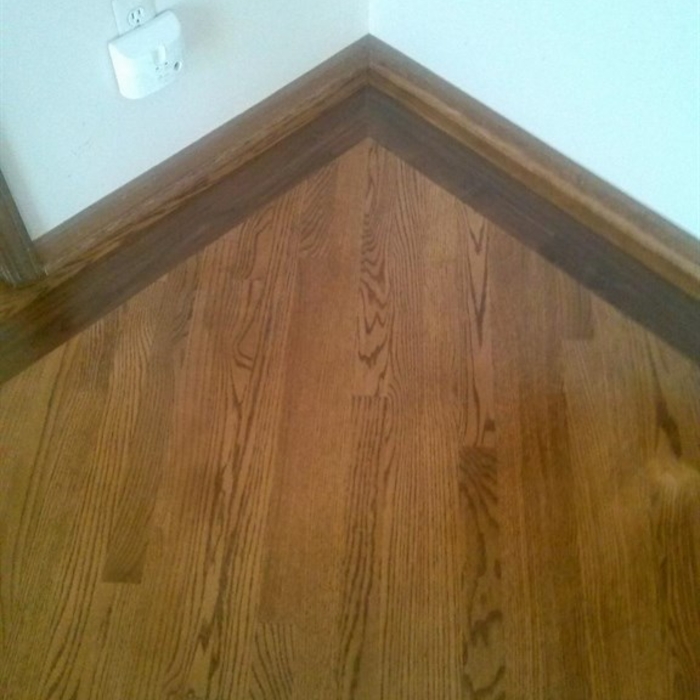 Red Oak Flooring with Walnut Border