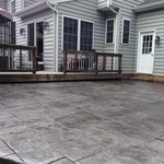 Completed grey slate with radius curve. After power wash and seal.