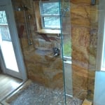 Travertine shower