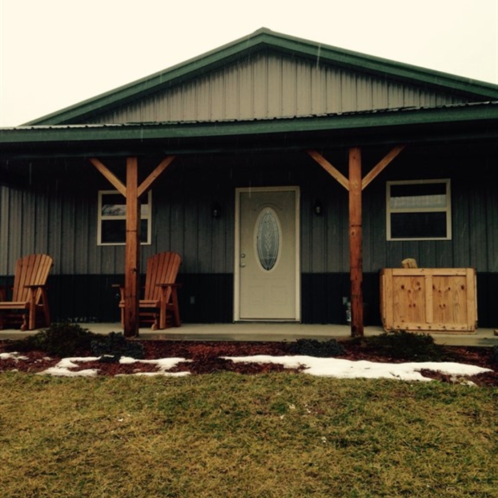 This is a 30x40 cabin home we built all metal roof and siding