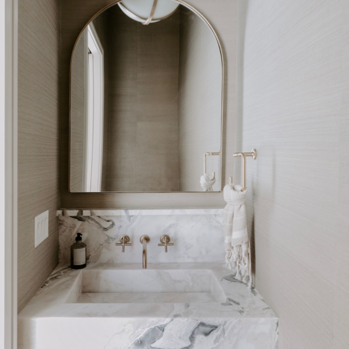 Integrated marble sink