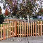 Redwood Scallped Picket Fence