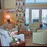 Fresh greens, pinks, sisal rug