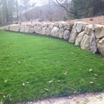 Boulder stone wall