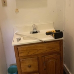 Old vanity and mirror