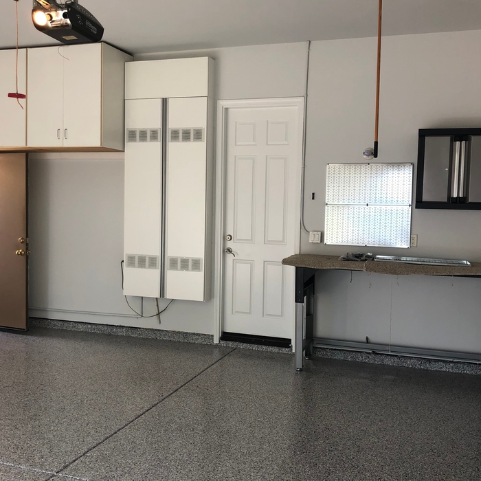 Epoxy floor and Tankless Water heater Enclosure