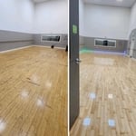 Gym floor before & after