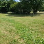 310ft of 4ft black chain link with galvanized posts and rails.
