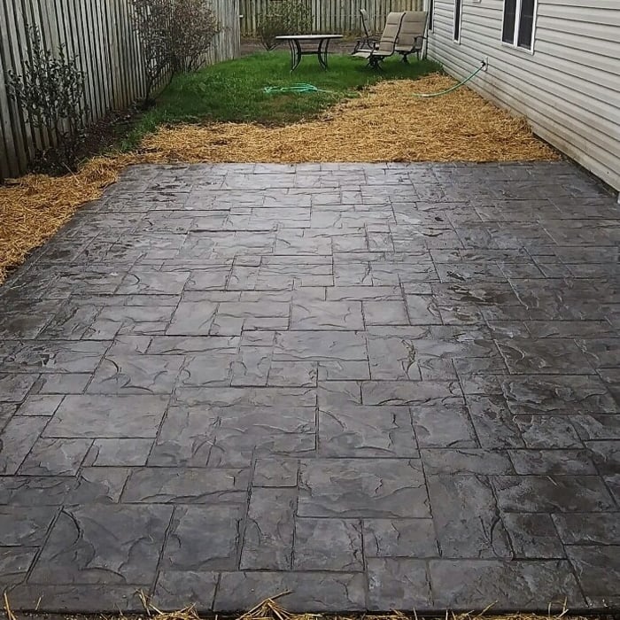 Stamped concrete patio