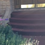 Stained concrete stair way