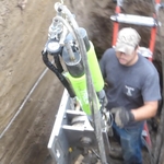 Hydraulic force to pull the cable and break apart the old line