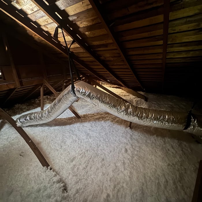 Attic blown in