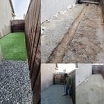 Artificial turf dog run with sprinkler wash out