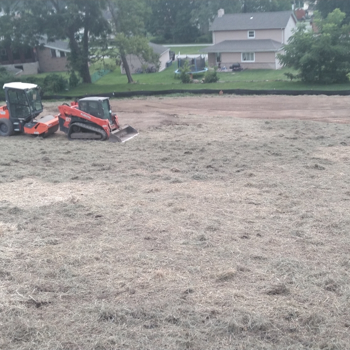 Demolition site building pad and grading
