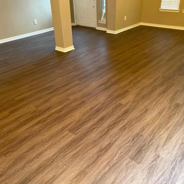 This is the front room of the house that the vinyl flooring was installed.