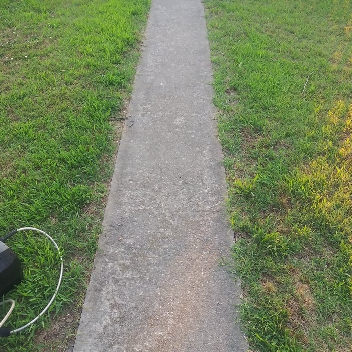 The first image is after being pressure washed and the second image is before being pressure washed! It's amazing the difference it makes!