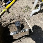 Main sewer cleanout install
