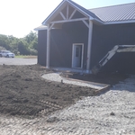 Concrete porch and sidewalk