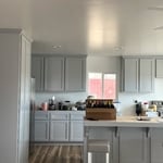 AFTER:
Primed and painting; Semi-gloss finished with a beautiful grey color chosen by the homeowner.