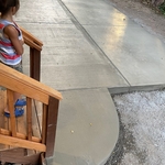 Finished poured patio broom finish