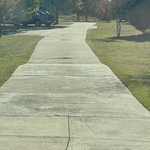 Edged long driveway