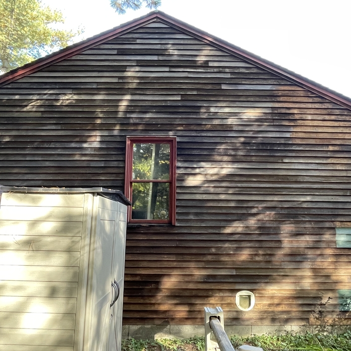 Exterior home with before and after.