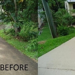 This is the before and after of the project. Killing all algie and mold on the surface and in the pores of the surface.
