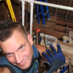 Working on the waste and duct lines