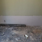 Water damaged sheetrock repair in living room
