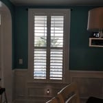 Clear view custom interior poly plantation shutter.
