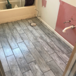 Bathroom #1 installation in process.