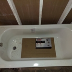 Small bathroom tub installed