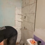 Apartment Bathroom remodel with tile shower