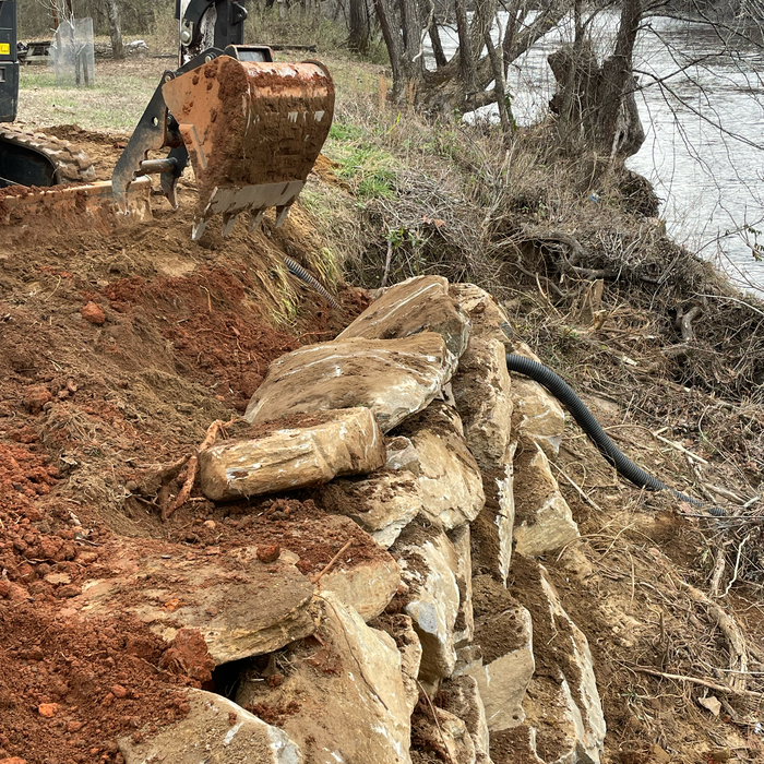 Tuckasegee River bank Retaining wall