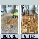 Square hardwood floor refinishing