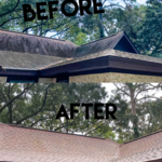before and after dirty roof i made it look brand new