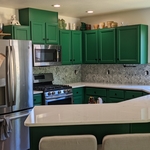 Quartz countertops & Marble Backsplash