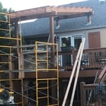 Initial framing for patio cover
