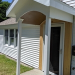 Another view of built overhang with a barrel ceiling