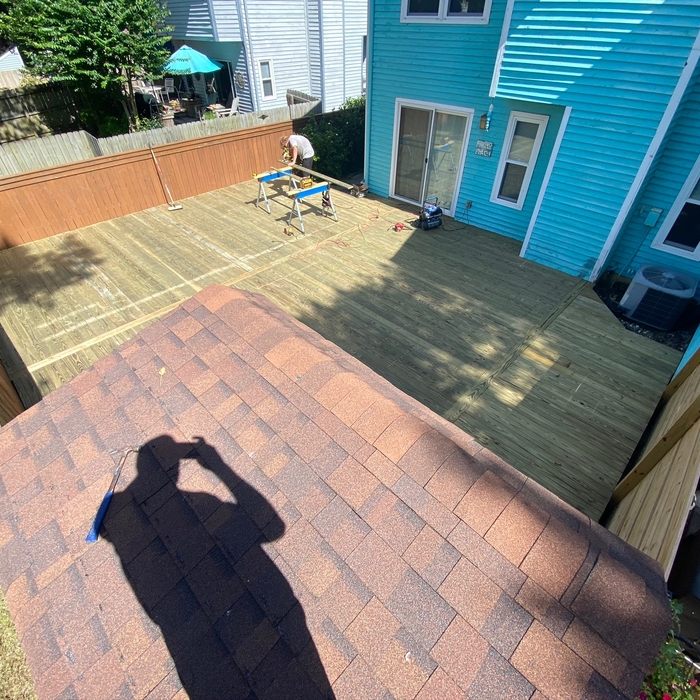 Red pine deck